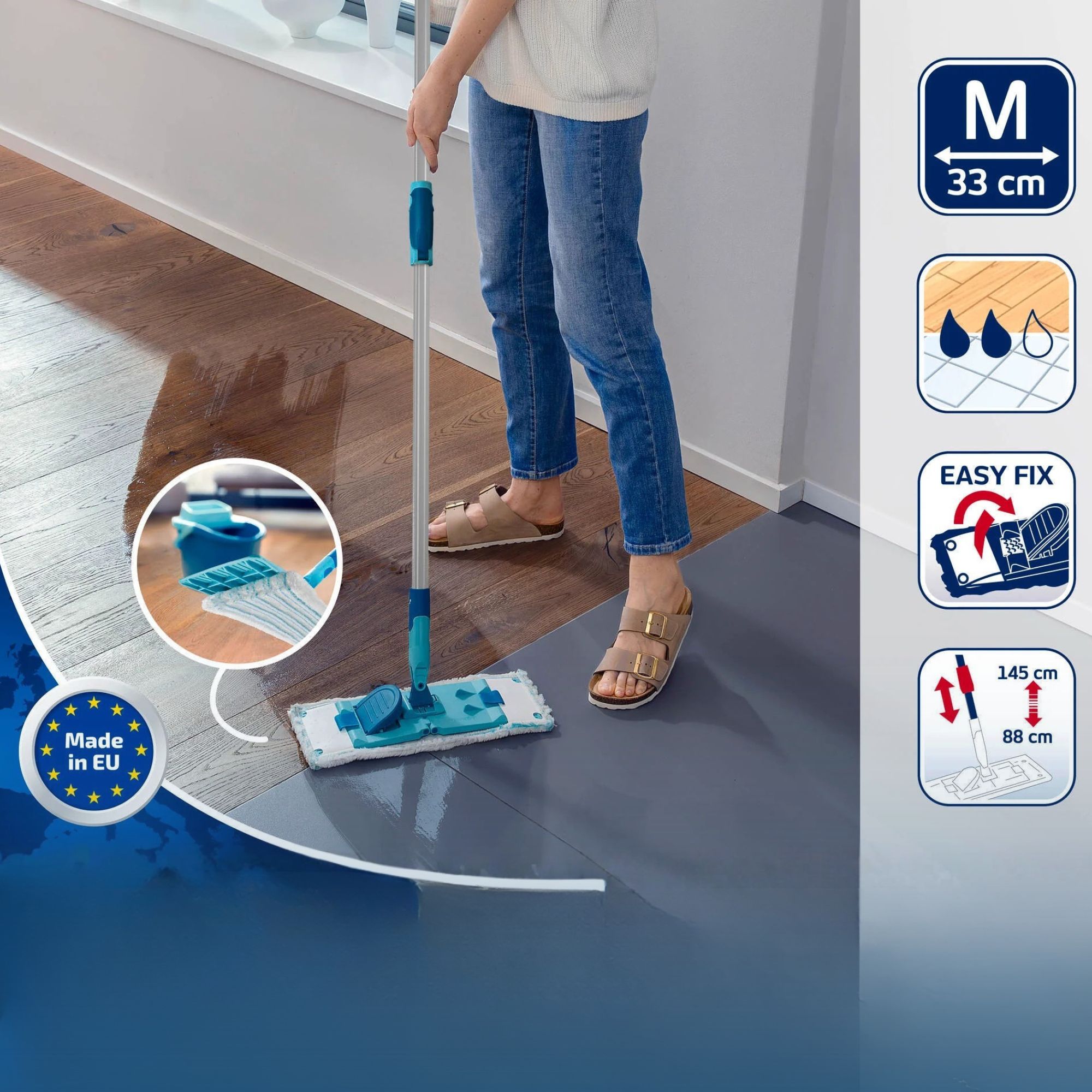 čistač podova Power Clean M, teleskopska drška 88–145 cm – detalj proizvoda