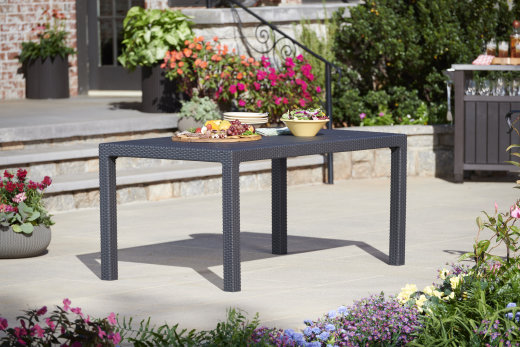 Keter vrtni stol Melody 161 × 95 × 75 cm, ratan izgled, siva