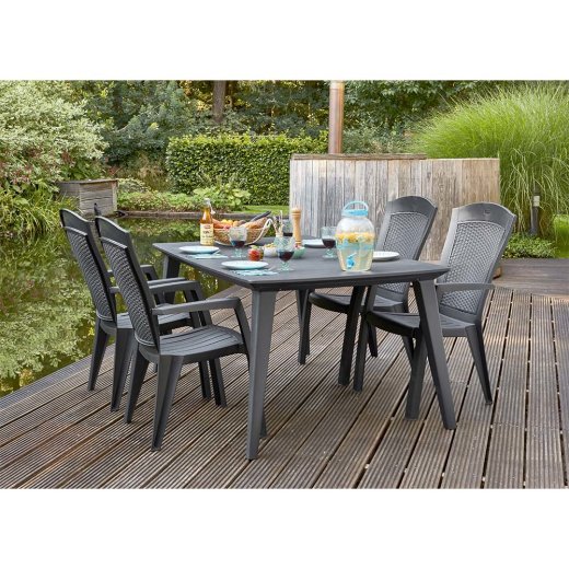 Keter vrtna stolica 61 × 65 × 99 cm, ratan izgled, siva dodatni prikaz