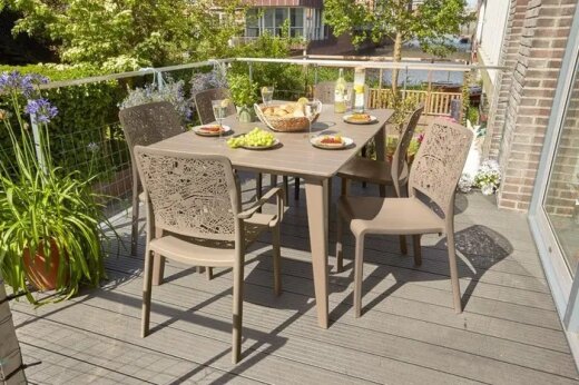Keter vrtni stol Lima 157 × 98 × 74 cm, plastika, cappuccino dodatni prikaz
