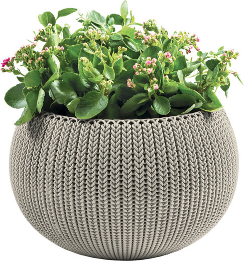 Keter saksija Cozy 36 × 36 × 22 cm, plastika, siva detalji i primjena