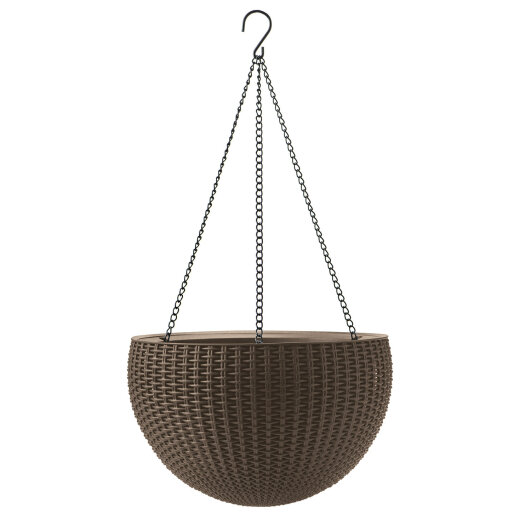 Keter saksija 35 × 35 × 22 cm, ratan izgled, bež