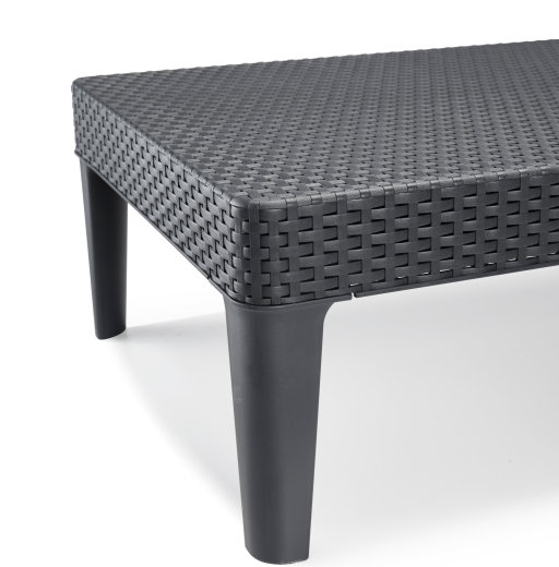 Keter vrtna ležaljka Jaipur 197 × 74 × 36 cm, ratan izgled, siva