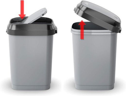 Keter kanta za otpatke Dual Swing 50 l, 31 × 42 × 62 cm, plastika, siva detalji i primjena