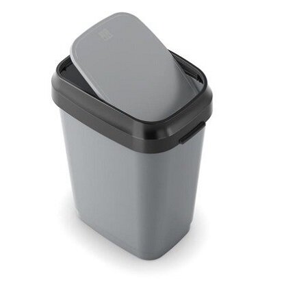 Keter kanta za otpatke Dual Swing 10 l, 19 × 25 × 32 cm, plastika, siva detalji i primjena