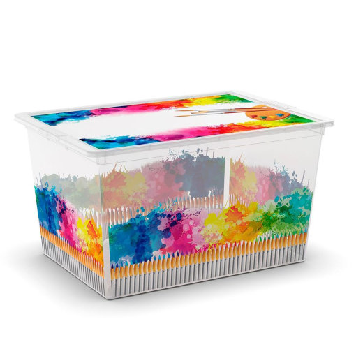 Keter kutija za odlaganje Colours Arty 50 l, 55 × 30,5 × 38,5 cm, plastika, višebojna