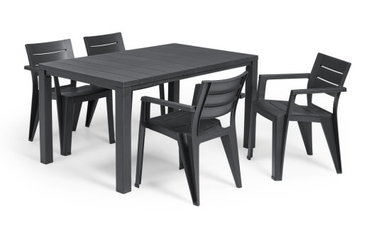 Keter vrtni stol Julie 147 × 90 × 74 cm, plastika, siva detalji i primjena