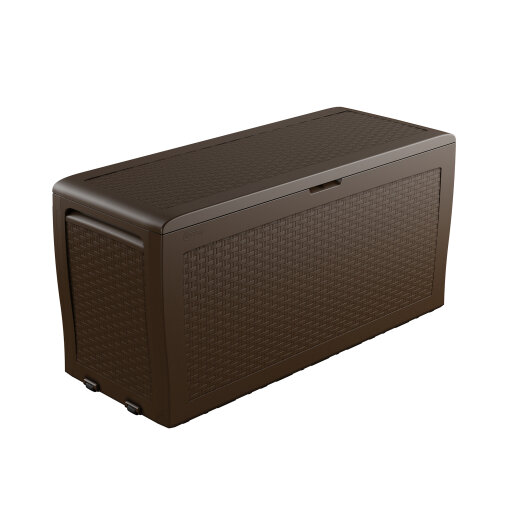 Keter vrtna kutija za odlaganje Samoa 270 l, 117 × 45 × 57 cm, ratan izgled, smeđa