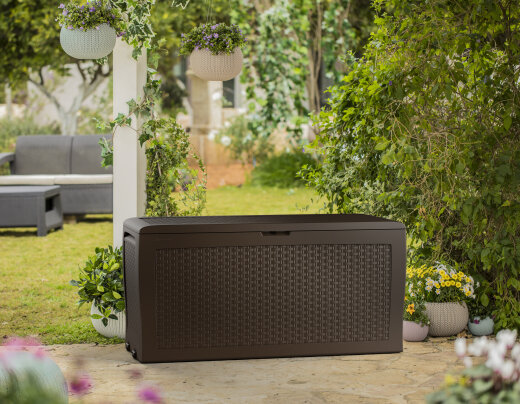 Keter vrtna kutija za odlaganje Samoa 270 l, 117 × 45 × 57 cm, ratan izgled, smeđa dodatni prikaz