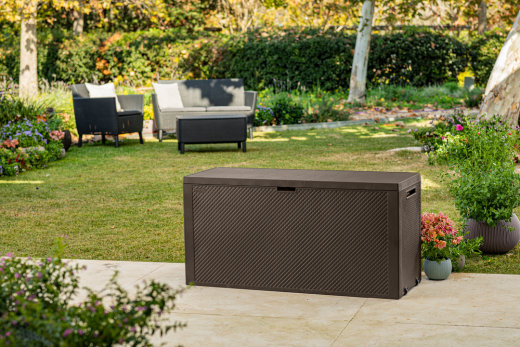 Keter vrtna kutija za odlaganje Emily 277 l, 117,8 × 44,58 × 58 cm, plastika, smeđa