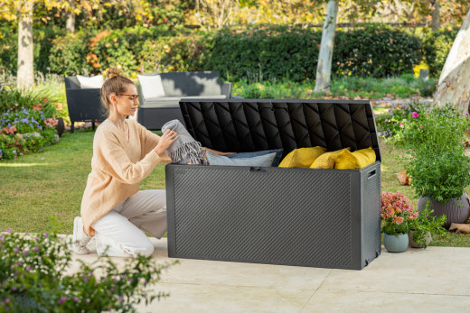 Keter vrtna kutija za odlaganje Emily 277 l, 117,8 × 44,58 × 58 cm, plastika, siva