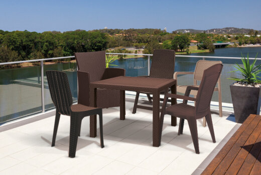 Keter vrtni stol Quartet 95 × 95 × 74,5 cm, ratan izgled, smeđa dodatni prikaz