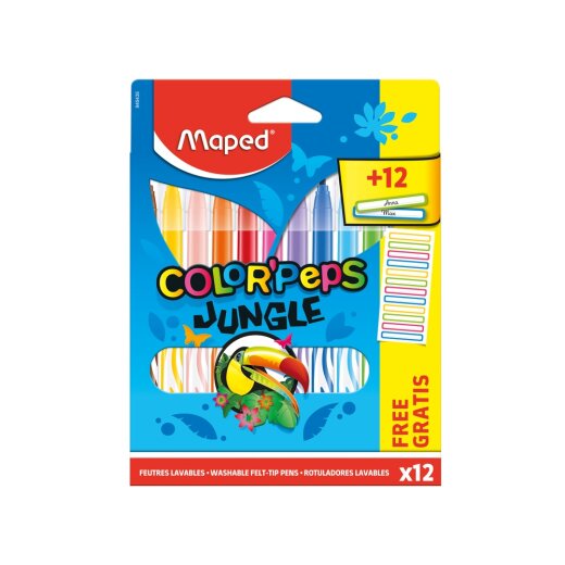 Maped Flomasteri12/1 JUNGLE +12 naljepnica / 845435