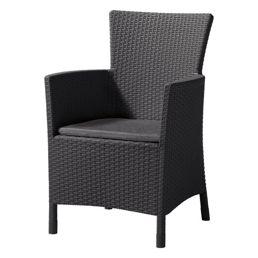 Keter vrtna stolica Iowa 62 × 60 × 89 cm, ratan izgled, siva
