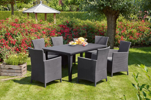 Keter vrtna stolica Iowa 62 × 60 × 89 cm, ratan izgled, siva dodatni prikaz